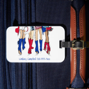 Southern Texas Fashion Cowboy Boots Blue Name Gepäckanhänger