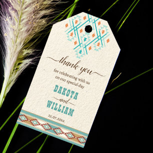 Southern Western boho Stammeshochzeit danke Geschenkanhänger