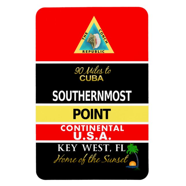 Southernmost Point Buoy Key West Magnet (Vertikal)