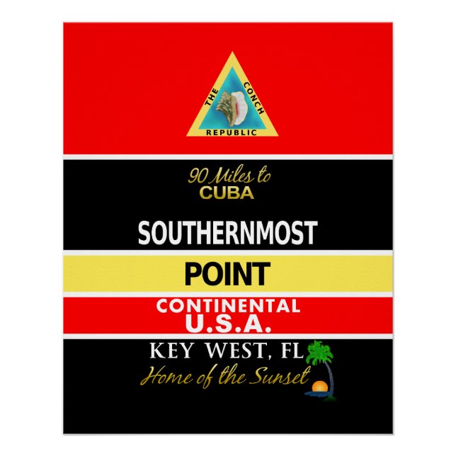 Southernmost Point Buoy Key West Poster (Vorderseite)