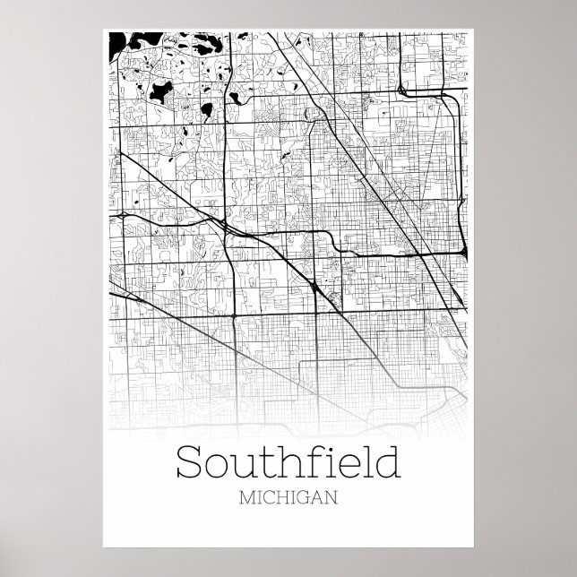 Southfield Map - Michigan - City Map Poster (Vorne)