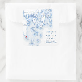 Southport Boothbay Harbor Maine Gastgeschenk Hochz Quadratischer Aufkleber