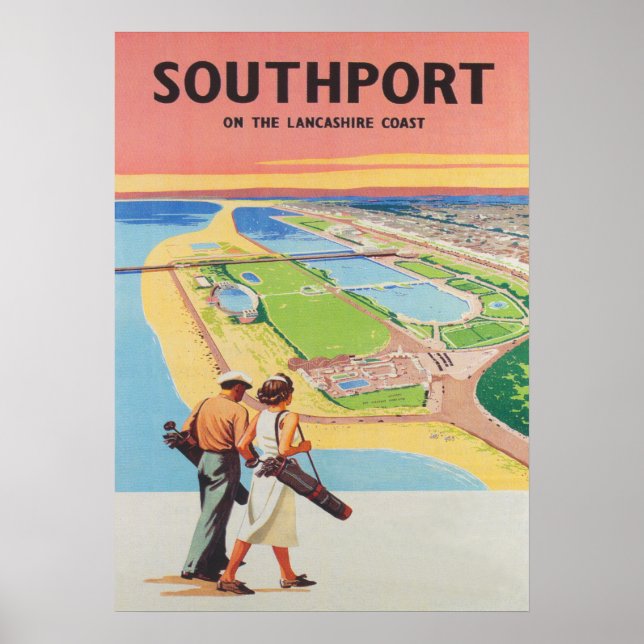 Southport England Golf Vintage Poster (Vorne)