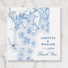 Southport Maine Map Navy Blue Wedding Geschenkanhänger