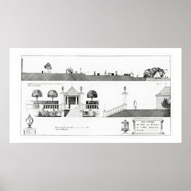 Southport: Sektion und Details der Oberen Terrasse Poster (Vorne)