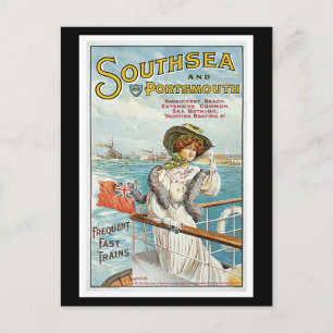 Southsea Portsmouth UK Vintage Reise Postkarte