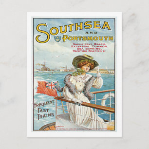 Southsea Portsmouth UK Vintage Travel Poster Art Postkarte