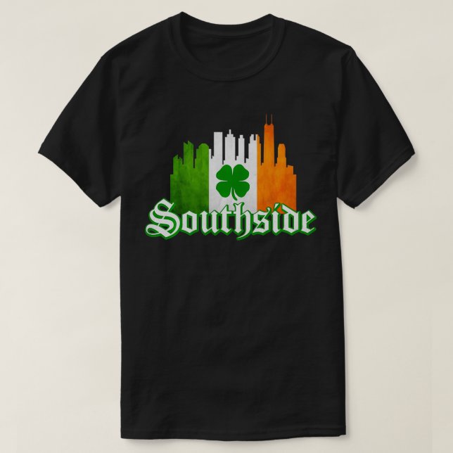 Southside Irish Pride Chicago Sky line Windy City  T-Shirt (Design vorne)