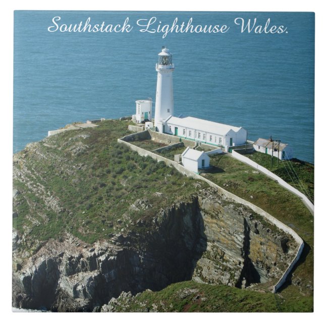 Southstack Leuchtturm Wales. Fliese (Vorderseite)