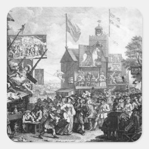 Southwark Fair, 1733 Quadratischer Aufkleber