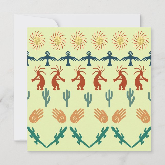 Southwest American Indian Tribal Petroglyphs Art Karte (Vorderseite)