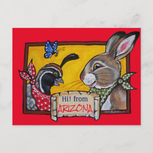 Southwest Arizona Rabbit Wüste Souvenir Postkarte