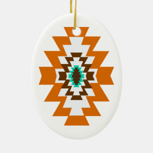 Southwest Aztec Native American Tribal Design Keramik Ornament