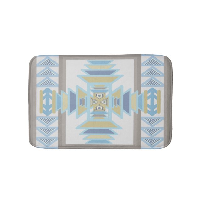 Southwest Blues Indian Blanket Art Design Badematte (Vorderseite)
