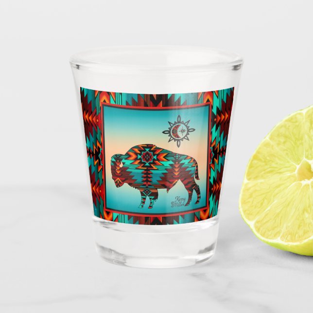 Southwest Buffalo Shot Glass Schnapsglas (Vorderseite)