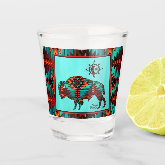 Southwest Buffalo Shot Glass Schnapsglas (Vorderseite)