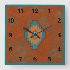 Southwest Canyons Geometric Regular Style Quadratische Wanduhr