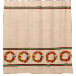 Southwest Chile Kranz auf Adobe Wall Duschvorhang