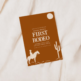 Southwest Cowboy First Rodeo Geburtstagsparty Inva Einladung
