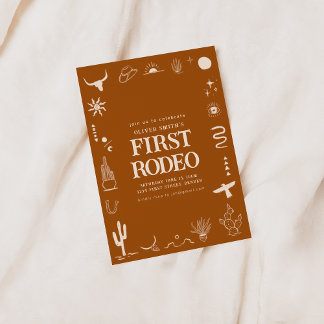 Southwest Cowboy First Rodeo Geburtstagsparty Inva Einladung