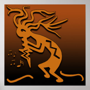 Southwest Culture Kokopelli Merrymaker Musiker Poster