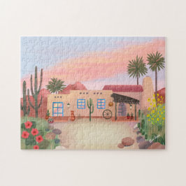 Southwest Desert Cactus Adobe House Puzzle