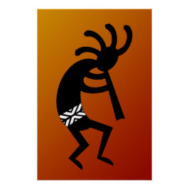 Southwest Design Wüste Sunset Kokopelli Poster