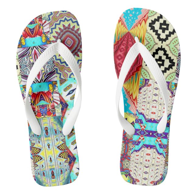 SOUTHWEST DESIGNER COLLAGE FLIP FLOPS (Fußbett)