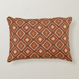 Southwest Diamond Rust Red & Beige Navajo Style Dekokissen