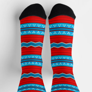 Southwest-Fluss-Canyon Rot und Türkis Socken