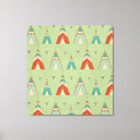 Southwest Geo Green Teepee Pattern