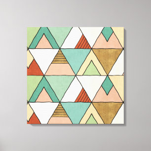 Southwest Geo Step   Handgezeichnetes Tribal-Muste Leinwanddruck