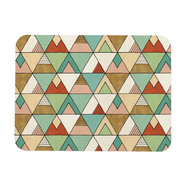 Southwest Geo Step | Handgezeichnetes Tribal-Muste Magnet (Horizontal)