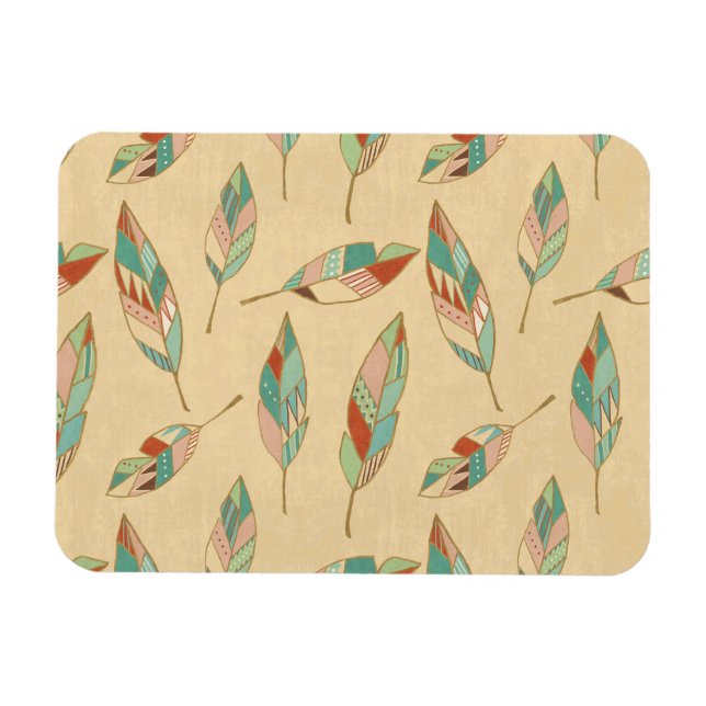 Southwest Geo Step | Korallenfedermuster Magnet (Horizontal)