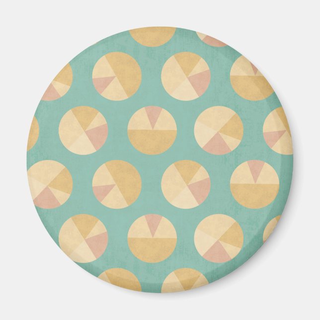 Southwest Geo Step | Orange & Green Circle Muster Magnet (Vorne)