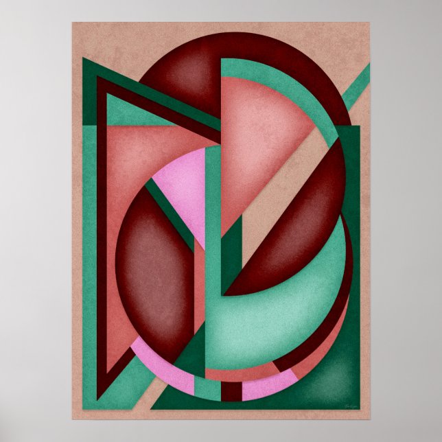 Southwest Geometric Symphony Midejahrhundert Abstr Poster (Vorne)