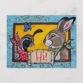 Southwest Hi Hello Rabbit Quail Souvenir Postkarte