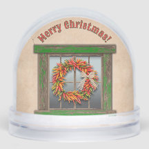 Southwest Holiday Chile Wreath Window Personalized