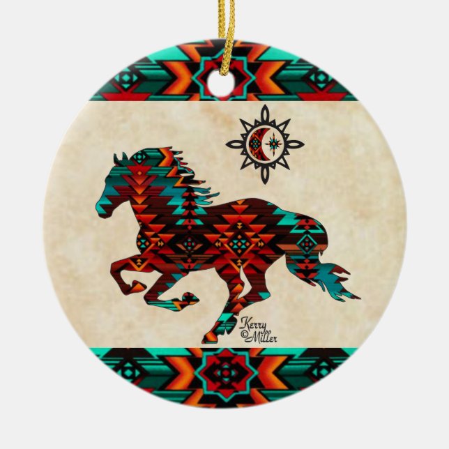 Southwest Horse Ceramic Keramik Ornament (Vorne)