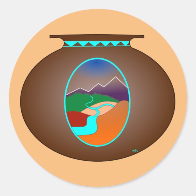 Southwest-Keramik Runder Aufkleber (Vorderseite)