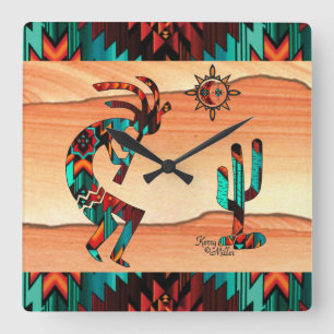 Southwest Kokopell Square Wall Clock Quadratische Wanduhr