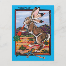 Southwest Kokopelli Bunnipelli Rabbit Whimsical Postkarte