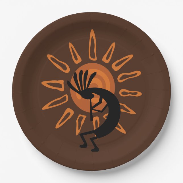 Southwest Kokopelli Desert Sun 9" Pappteller (Vorderseite)