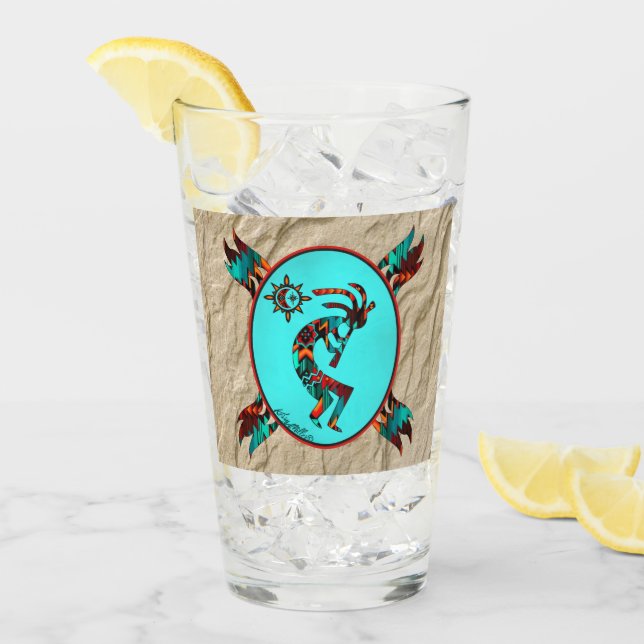 Southwest Kokopelli Glass Cup Glas (Vorderseite Ice)