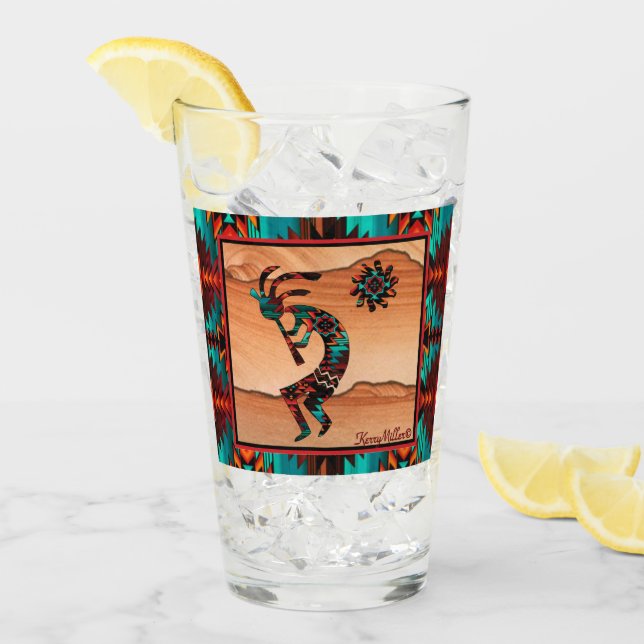 Southwest Kokopelli Glass Cup Glas (Vorderseite Ice)
