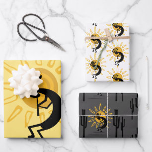 Southwest Kokopelli Golden Sun Geschenkpapier Set