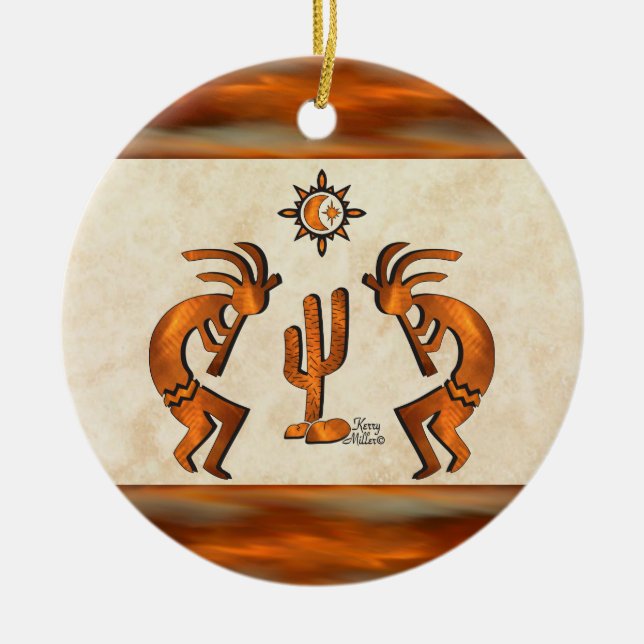 Southwest Kokopelli Keramik Ornament (Vorne)