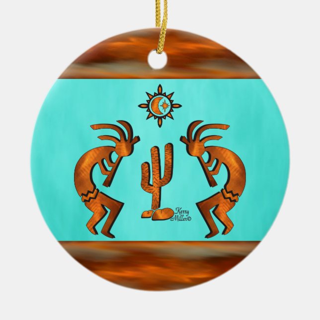 Southwest Kokopelli Keramik Ornament (Vorne)
