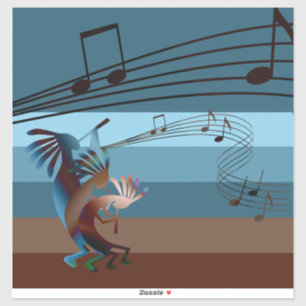 Southwest Kokopelli Music 14" Aufkleber