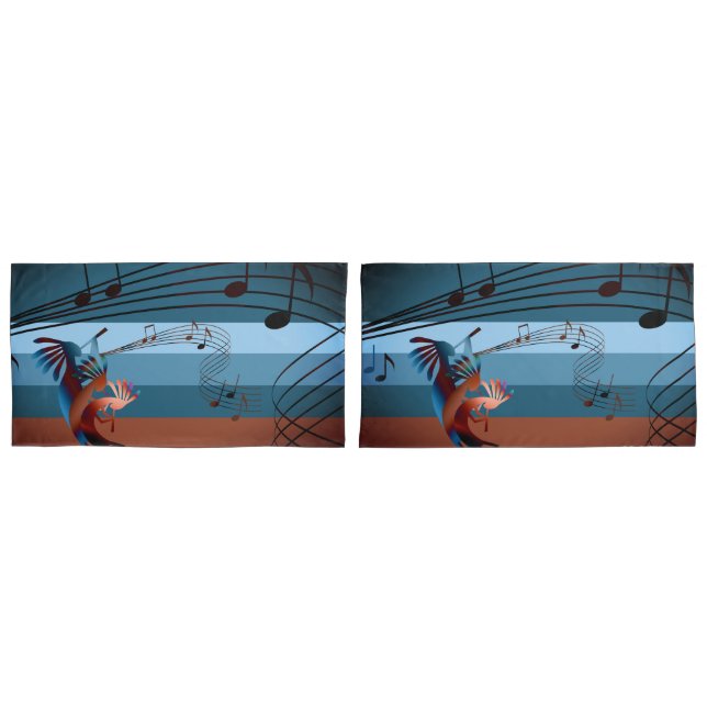 Southwest Kokopelli Music 2 King Size Pillowcases Kissenbezug (Vorderseite-Set)